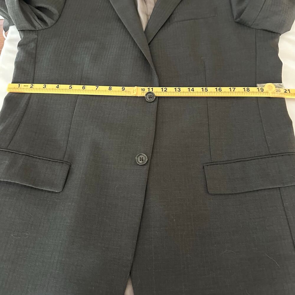 Calvin Klein 44L Men Blazer Dark Grey Sport Coat 2 Button 1 Vent pin stripe - Picture 12 of 14